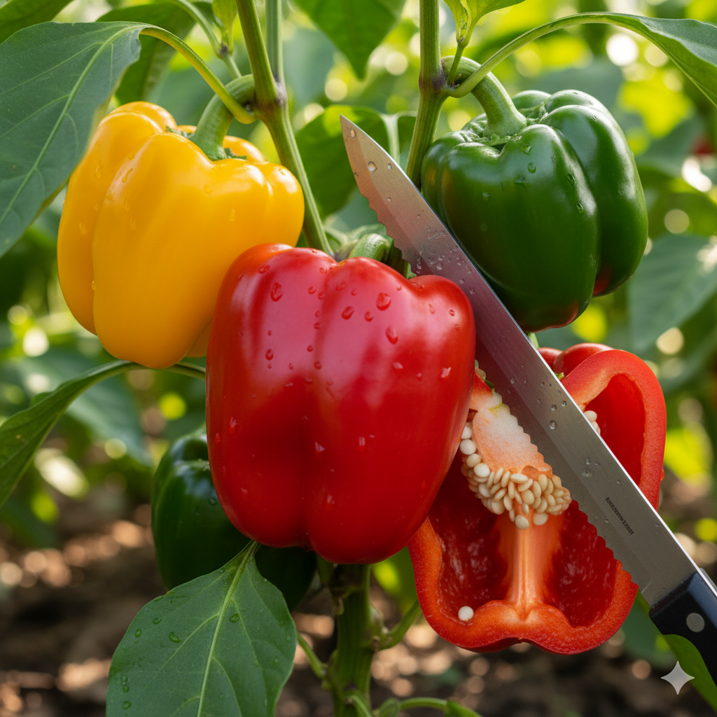 Illustration of a red bell pepper